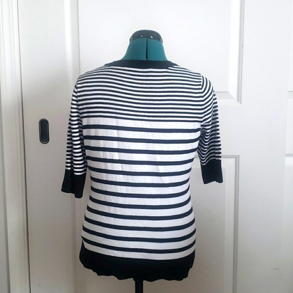 Black and white Cyrus striped cardigan. - Picture 2 of 6